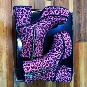 Hear Meowt Leopard Ankle Boots